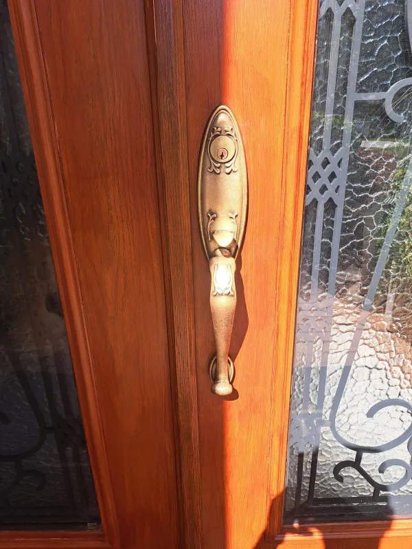 Polished lockset — after
