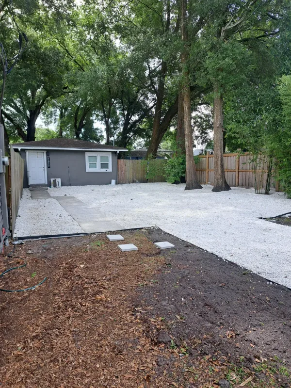 Fence installation — before