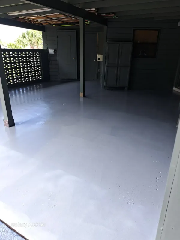 Painting the carport — after